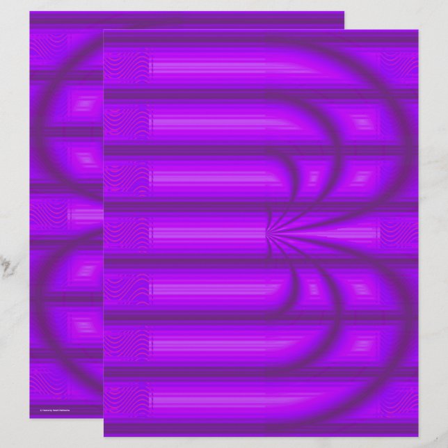 Purple Retro Cathedral Scrapbook Paper 2-Sided Pag (Front/Back)