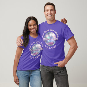 Purple Retro Disco Ball PERSONALIZED T-Shirt