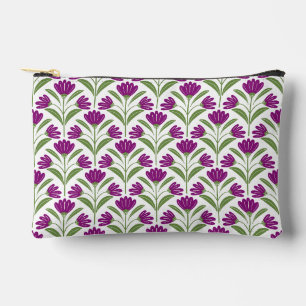 Purple Retro Floral Accessory Pouch   Vintage Bota