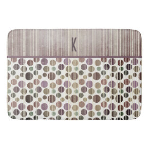 Purple Retro Modern Polka Dots Bath Mat