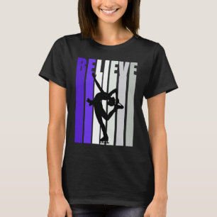 Purple Retro Motivational Girls Ice Skating Dancin T-Shirt