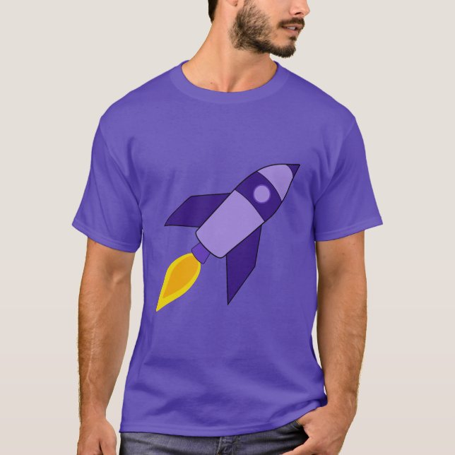 Purple Retro Rocket T-Shirt (Front)