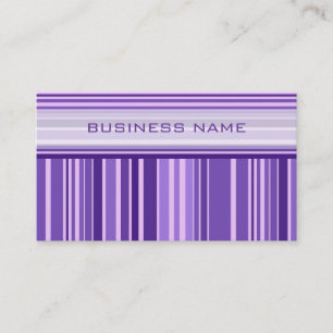 Purple Retro Stripes Pattern Business Card
