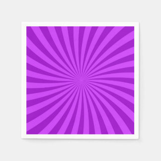 Purple Retro Sunburst Background Napkin