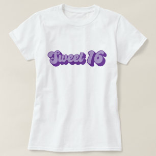 Purple Retro Sweet 16 T-Shirt