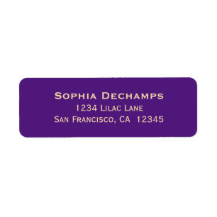 Purple Return Address Label