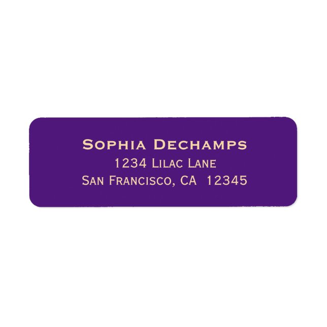 Purple Return Address Label (Front)