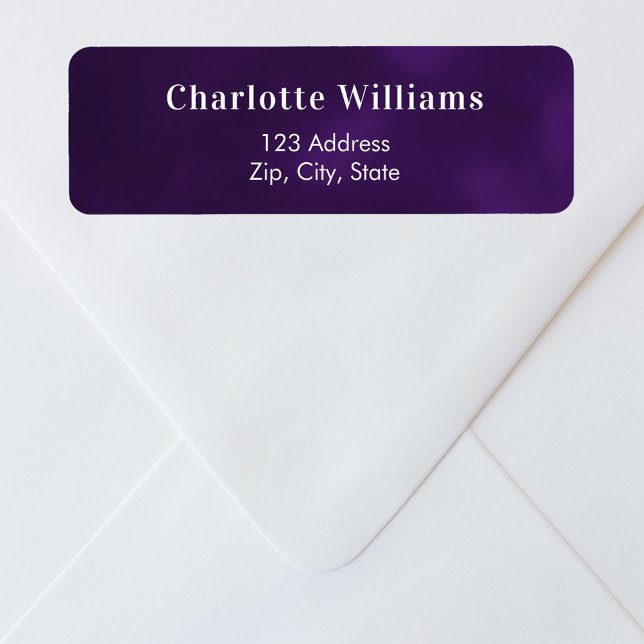 Purple return address return address label (Creator Uploaded)