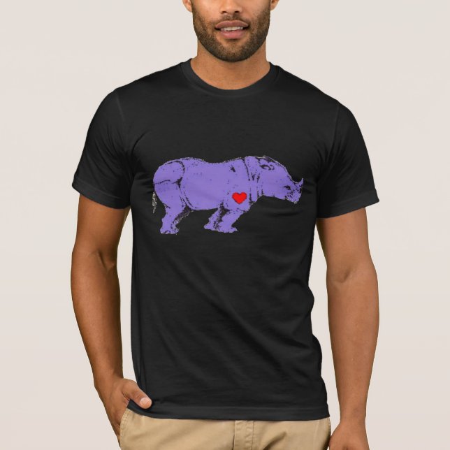 Purple Rhino Early LGBT Activism Symbol T-Shirt (Front)