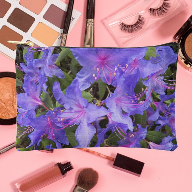 Purple Rhododendron Blooms Floral Accessory Pouch (In Situ)