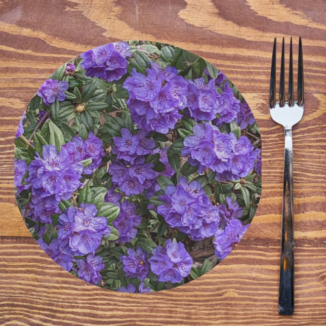 Purple Rhododendron Blooms Floral Paper Plate (Creator Uploaded)