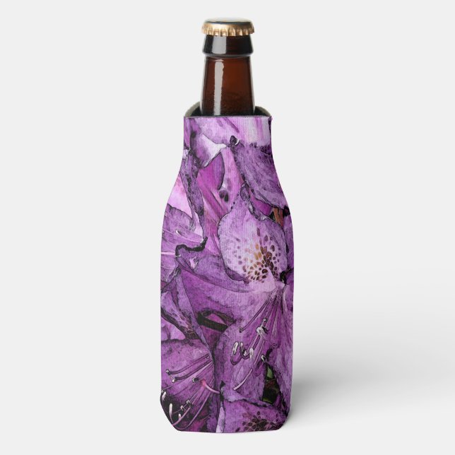 PURPLE RHODODENDRON/DIG.EFFECTS FOR PAINTELY LOOK BOTTLE COOLER (Bottle Front)