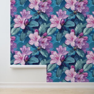 Purple rhododendron flower blossom with petals wallpaper