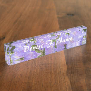 Purple Rhododendron Personalised Floral Nameplate