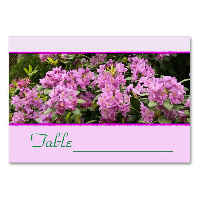 Purple Rhododendron Tablecard Table Number (Back)