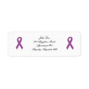 Purple Ribbon Address Return Label