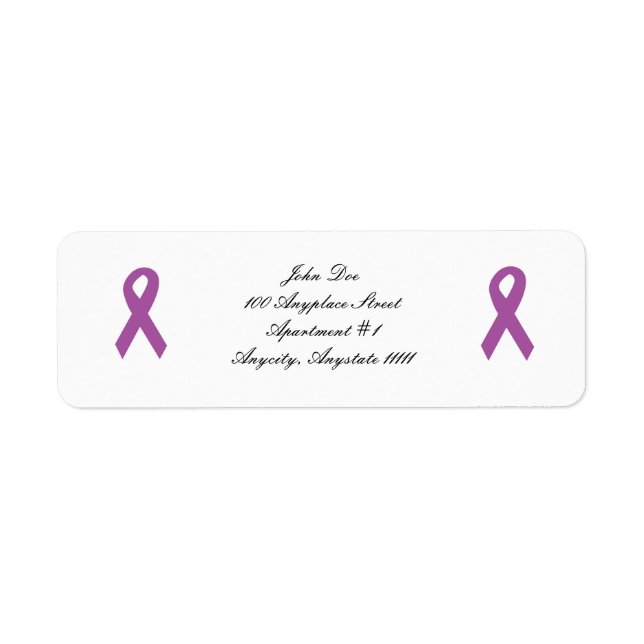 Purple Ribbon Address Return Label (Front)