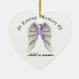 Purple Ribbon All Cancer In Memorial Ornament