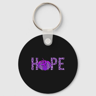 Purple Ribbon Alzheimerheimer's Awareness Month Pu Key Ring