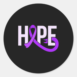 Purple Ribbon Alzheimerheimer's Disease Awareness Classic Round Sticker