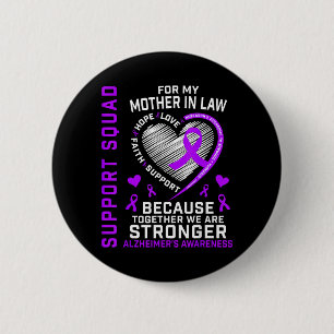 Purple Ribbon Alzheimers Awareness Shirts Mother 6 Cm Round Badge