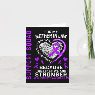 Purple Ribbon Alzheimers Awareness Shirts Mother Card