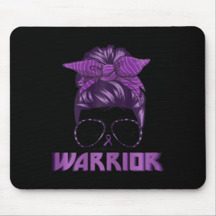 Purple Ribbon Alzheimers Warrior Alzheimers Mouse Pad