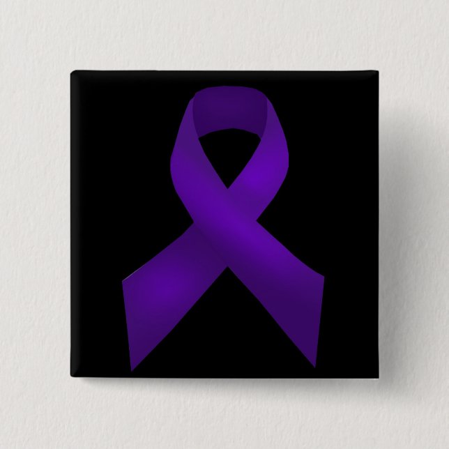 Purple Ribbon Awareness Lupus 15 Cm Square Badge (Front)