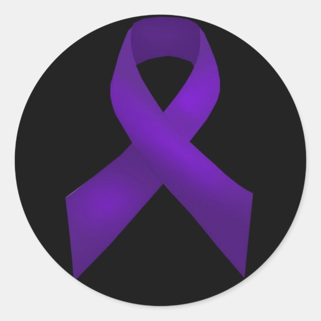 Purple Ribbon Awareness Lupus Classic Round Sticker (Front)