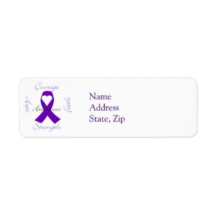 Purple Ribbon  Awareness Ribbon labels