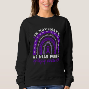 Purple Ribbon Boho Epileptic Epilepsy Awareness Mo Sweatshirt