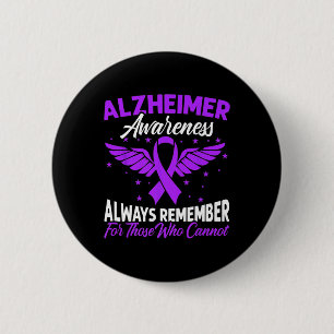 Purple Ribbon Brain Alzheimerheimer Awareness Supp 6 Cm Round Badge