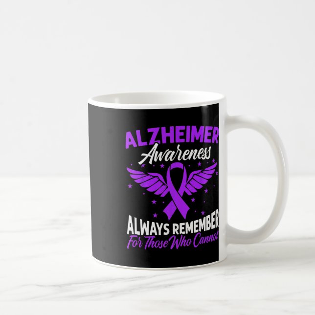 Purple Ribbon Brain Alzheimerheimer Awareness Supp Coffee Mug (Right)
