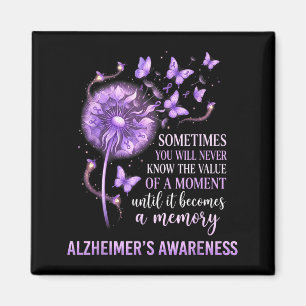 Purple ribbon butterfly alzheimer’s awareness magnet