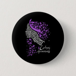 Purple Ribbon Butterfly Epilepsy Awareness 6 Cm Round Badge