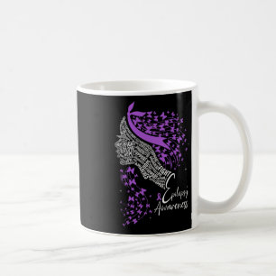 Purple Ribbon Butterfly Epilepsy Awareness Coffee Mug