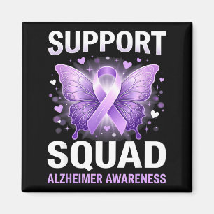 Purple ribbon butterfly support squad alzheimer’s magnet