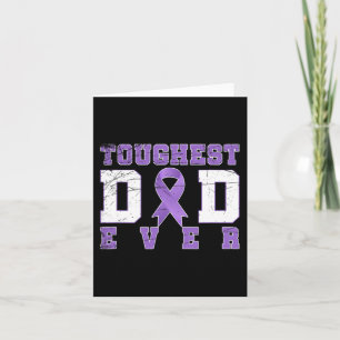 Purple Ribbon Cancer Fighter Dad Gift Pancreatic C Card