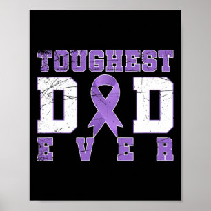 Purple Ribbon Cancer Fighter Dad Gift Pancreatic C Poster