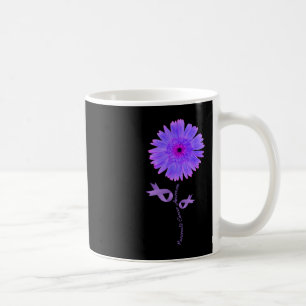 Purple Ribbon Chamomile Pancreatic Cancer Awarenes Coffee Mug