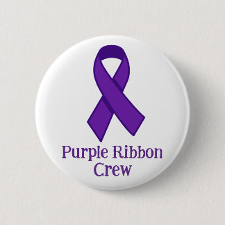 Purple Ribbon Crew 6 Cm Round Badge