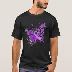 Purple Ribbon Cystic Fibrosis Awareness Dripping B T-Shirt