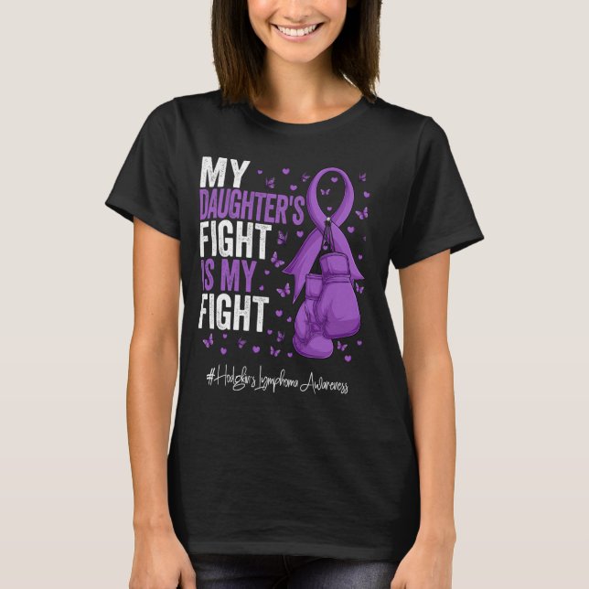 Purple Ribbon Daughter Hodgkins Lymphoma Awareness T-Shirt (Front)