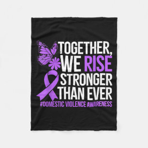 Purple Ribbon Domestic Violence Awareness Together Fleece Blanket