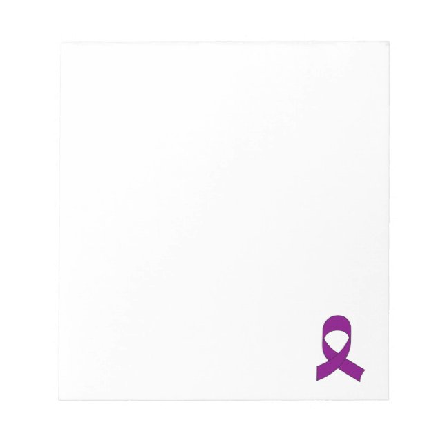 Purple Ribbon Drawing Custom Notepad (Front)