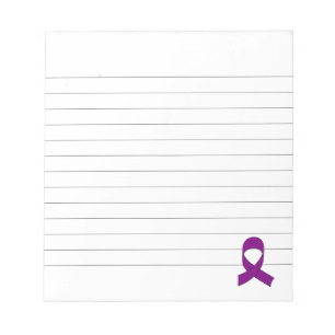 Purple Ribbon Drawing Lined Notepad