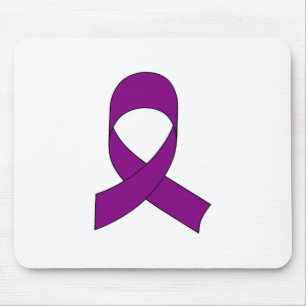 Purple Ribbon Drawing Mouse Pad