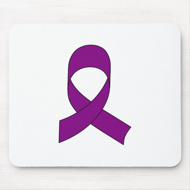 Purple Ribbon Drawing Mouse Pad (Front)