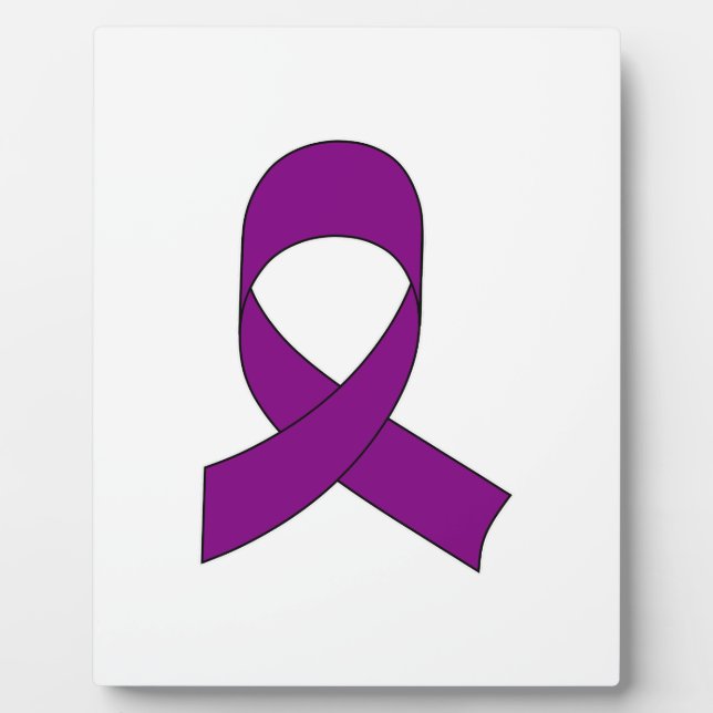 Purple Ribbon Drawing Plaque (Front)