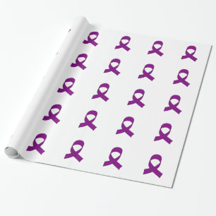 Purple Ribbon Drawing Wrapping Paper